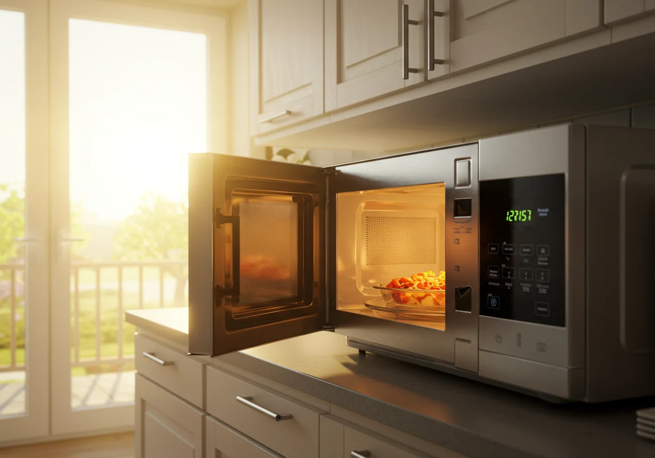 Placez le plat dans le micro-ondes et programmez le temps de cuisson pour votre gâteau au yaourt au micro-ondes.