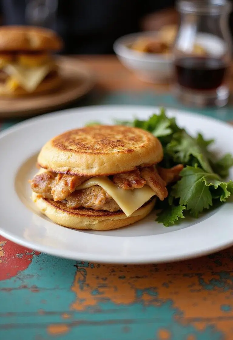 Delicious Croque-Monsieur Gourmand au Poulet Rôti with roasted chicken and mixed greens, perfect for a gourmet meal.