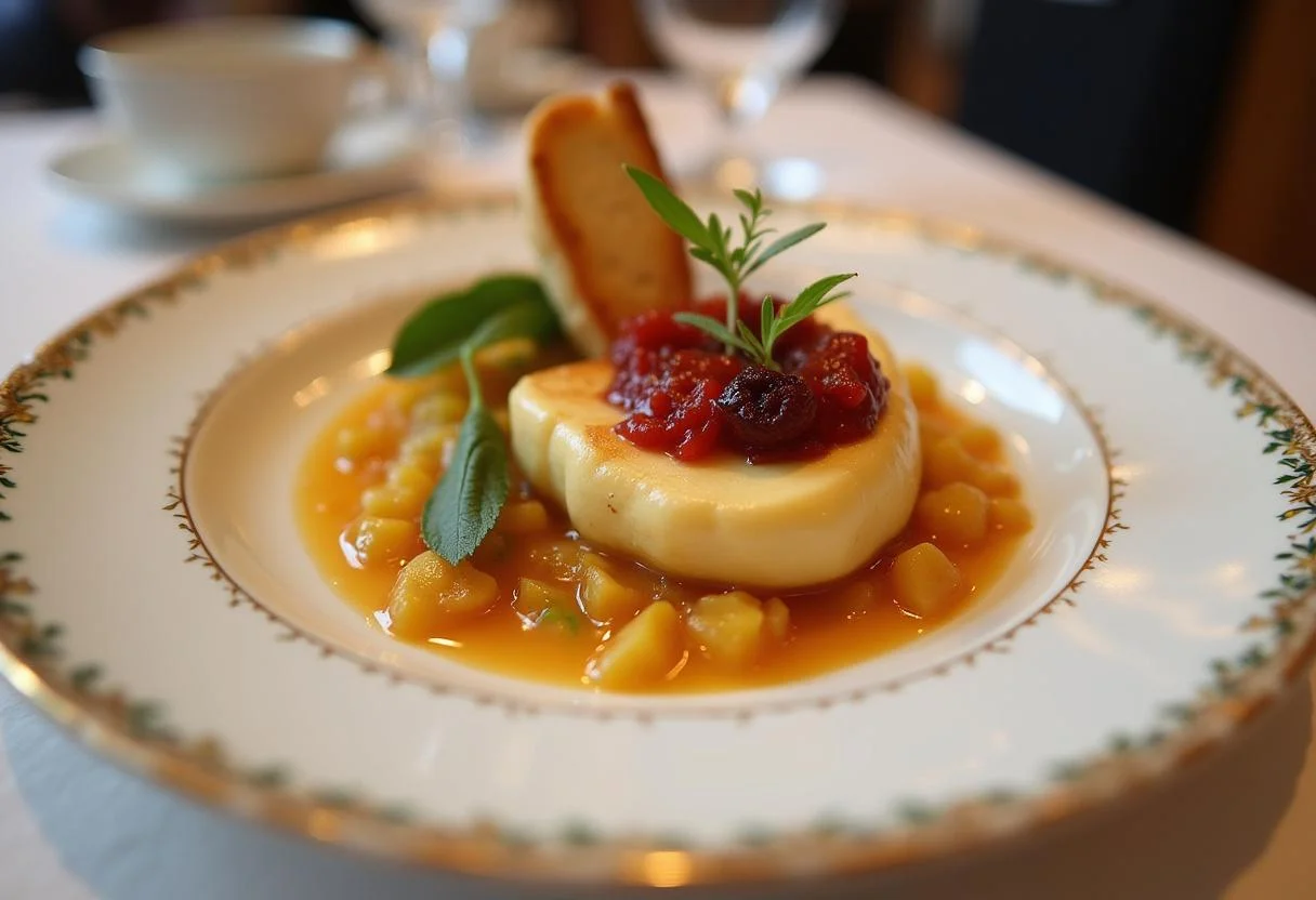 Foie Gras Mi-Cuit fini, servi sur une assiette, parfait pour un repas gastronomique.