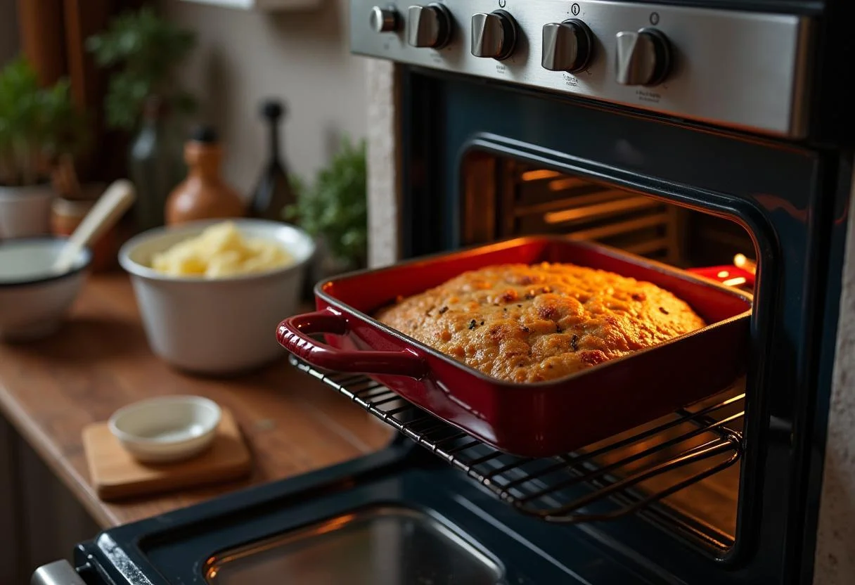 Tournedos Rossini being finished in the oven, a vital step for perfect doneness.
