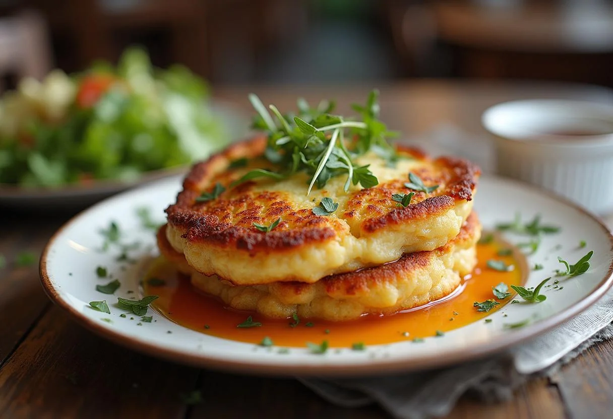 Croque-Monsieur fini servi avec une salade, un délicieux classique français pour le brunch.