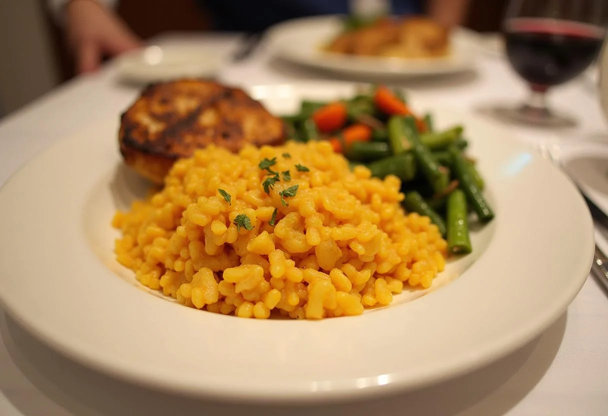 Plat appétissant d'écrasée de pommes de terre présenté avec du poulet grillé et des légumes vapeur sur une table à manger.