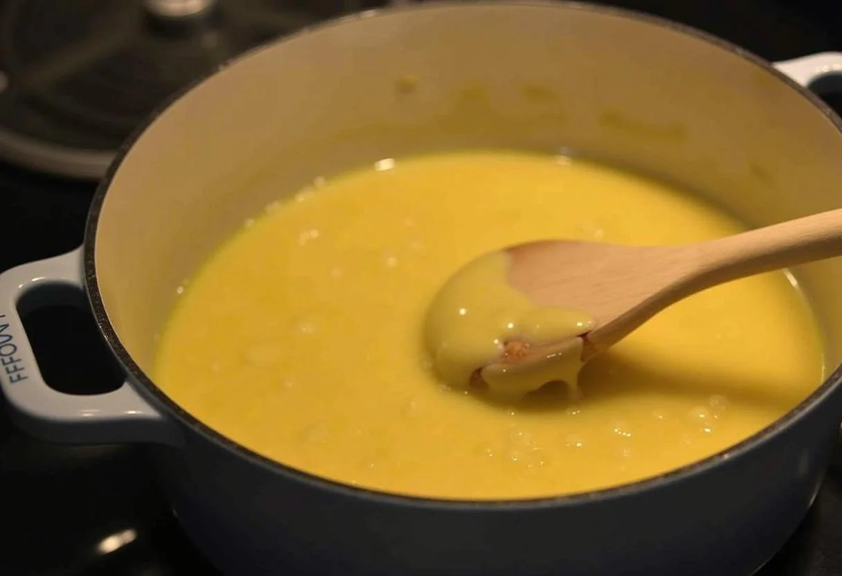 Assaisonnement de la fondue de poireaux au saumon crémeuse avant de servir, pour un plat savoureux.