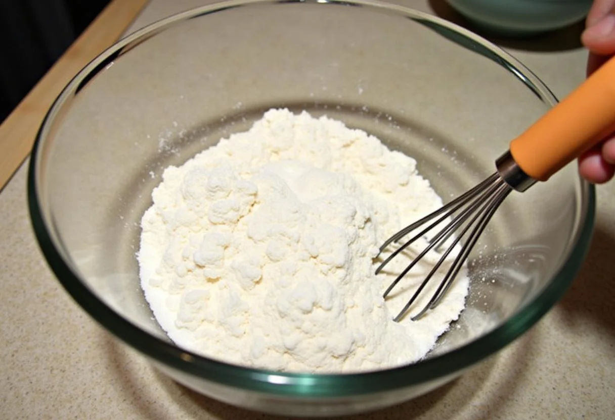 Ingrédients pour un gateau moelleux à la vanille, incluant de la farine, du sucre et de la levure.