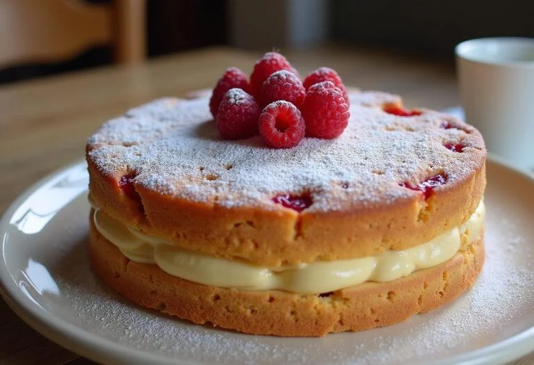 Gâteau pistache framboise finement décoré, parfait pour toute occasion, présenté dans une assiette sur une table.