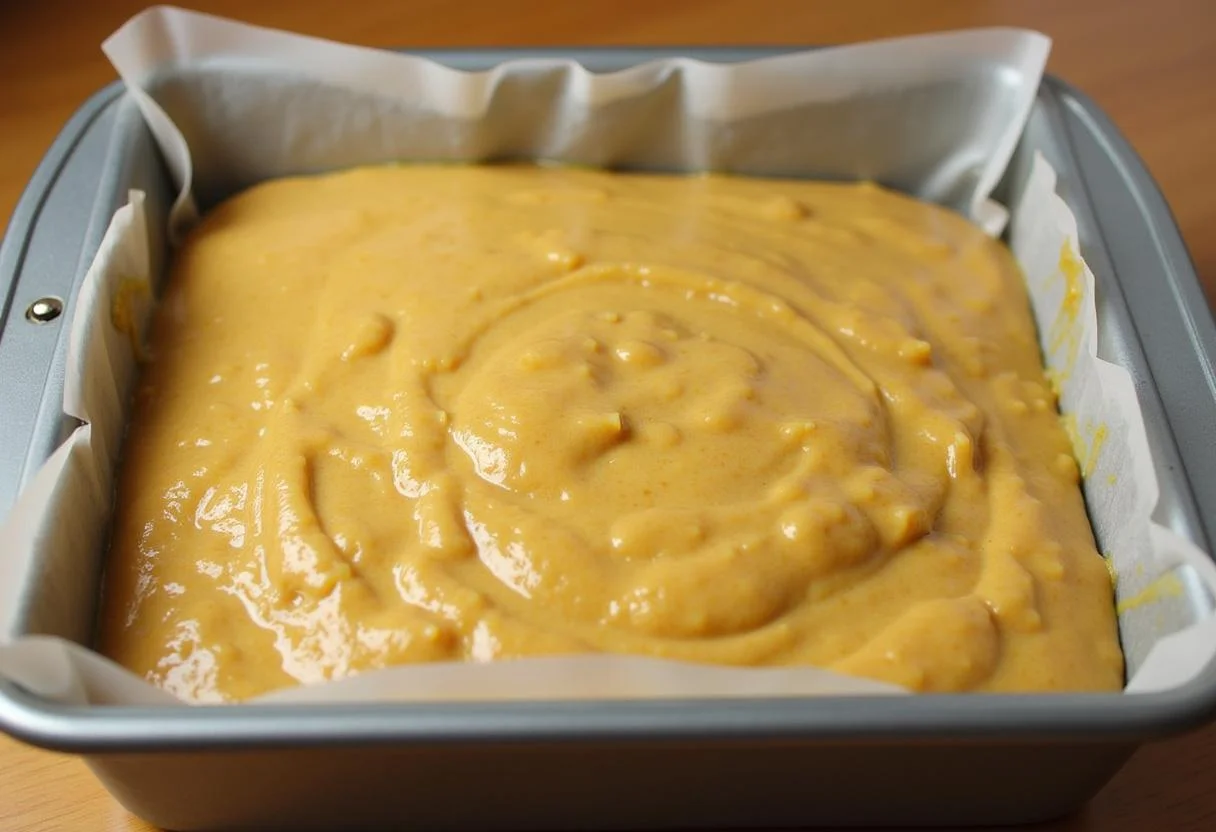 Vider la pâte pour les recettes de gâteaux italiens dans un moule, illustrant la cuisson dorée parfaite.