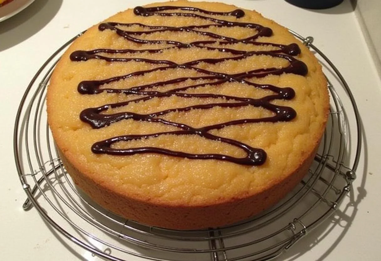 Gâteau traditionnel italien refroidissant sur une grille, prêt à être décoré avec du sucre glace ou du chocolat.