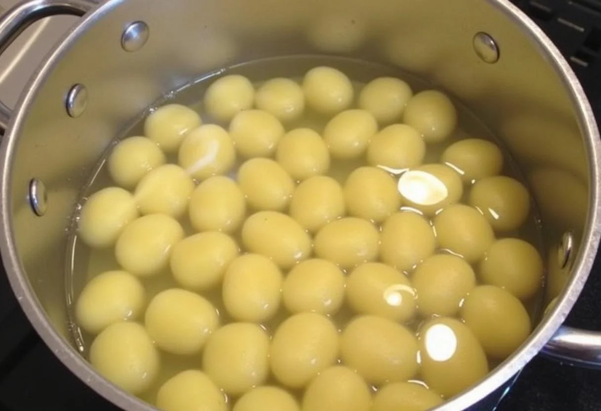 Cuisson des gnocchis dans l'eau bouillante jusqu'à ce qu'ils remontent à la surface, révélant leur tendreté.