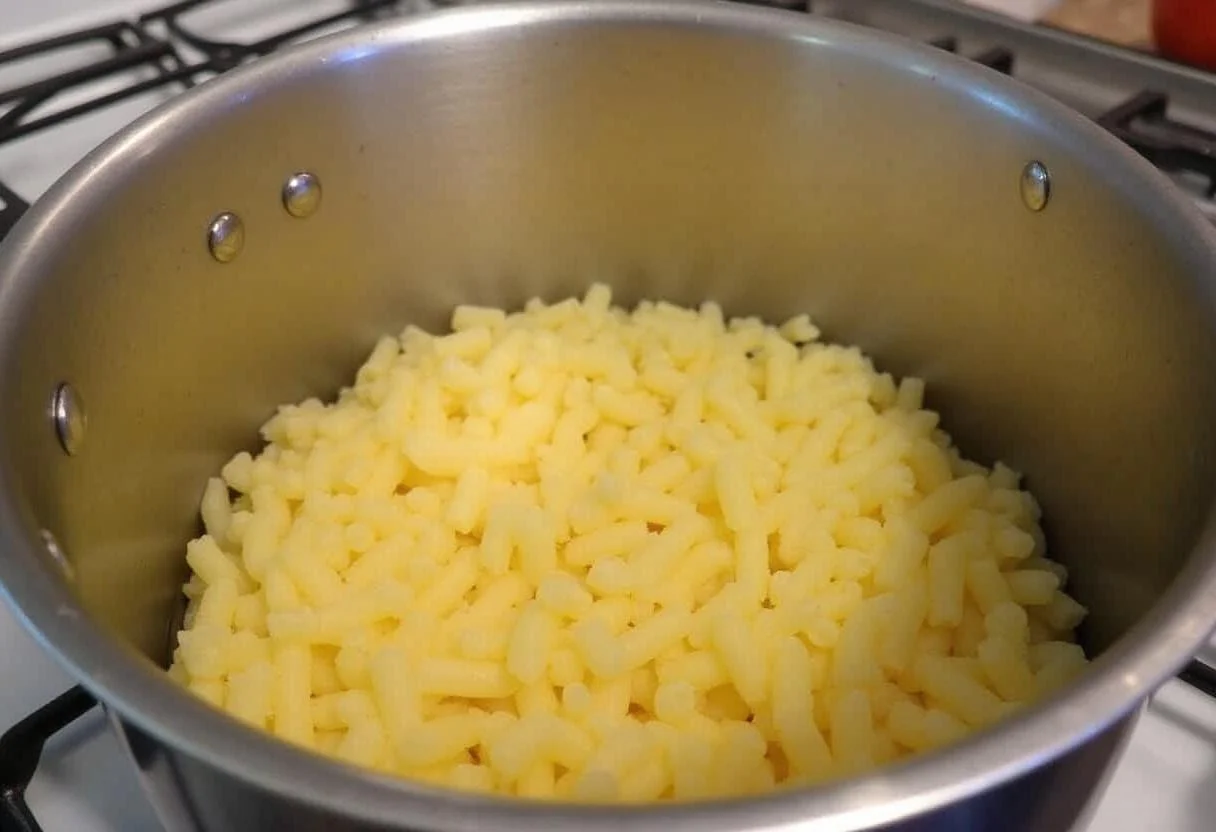Faire cuire des pâtes al dente dans une grande casserole d'eau salée bouillante pour préparer un gratin de pâtes au poulet.