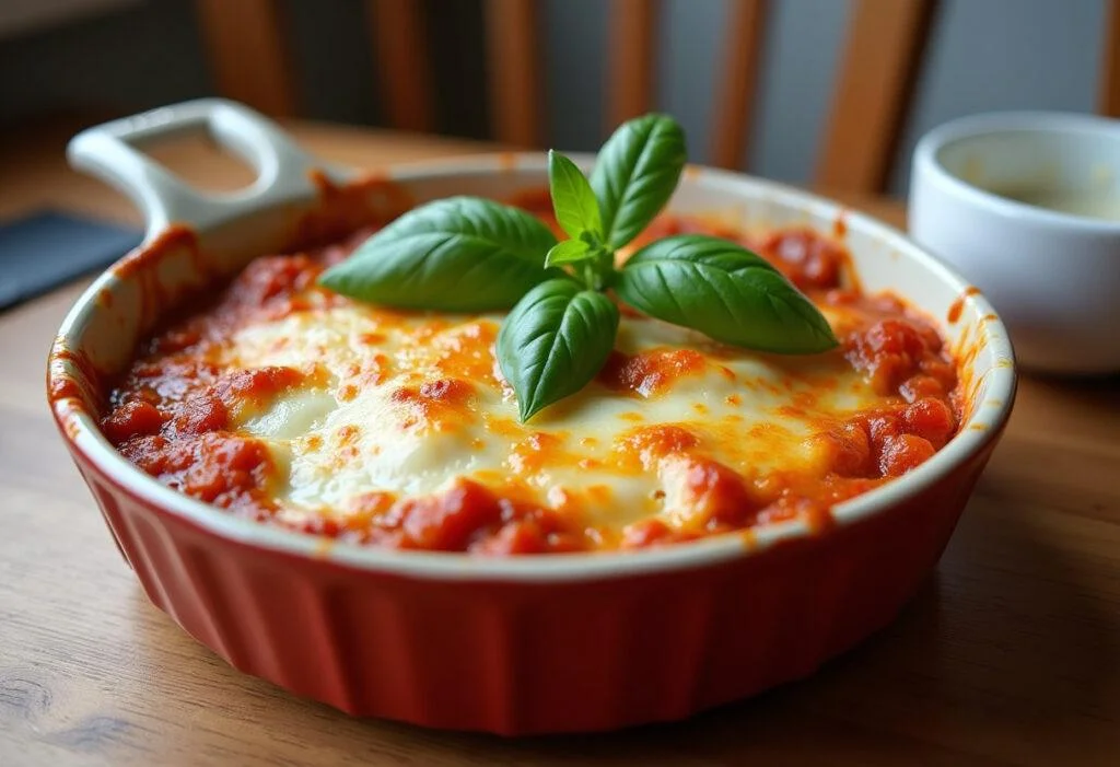 Lasagnes aux épinards et chèvre parfaitement cuites, prêtes à être savourées.