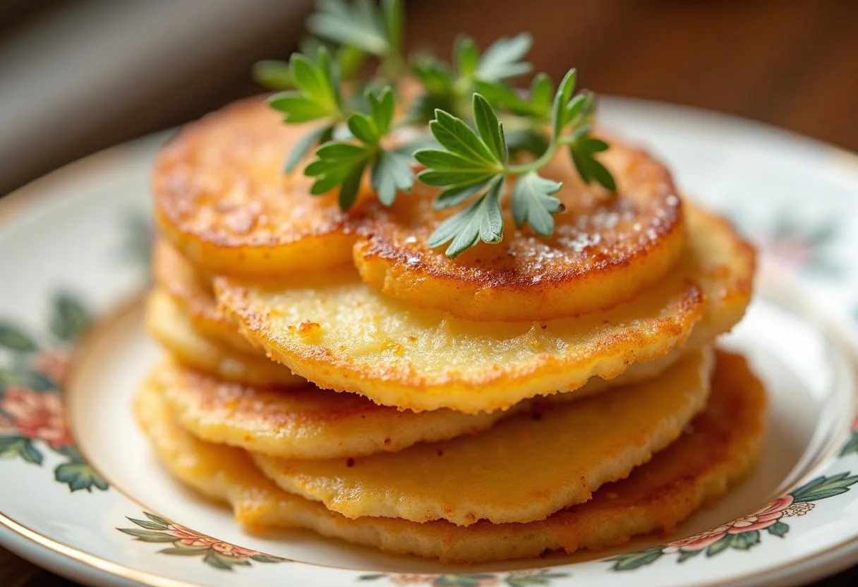 Présentation finale des Pommes Anna Élégantes, un plat délicieux qui séduira les amateurs de recette de cuisine facile.