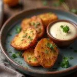 Pommes de terre au four délicieusement servies avec sauce d'accompagnement, image appétissante.