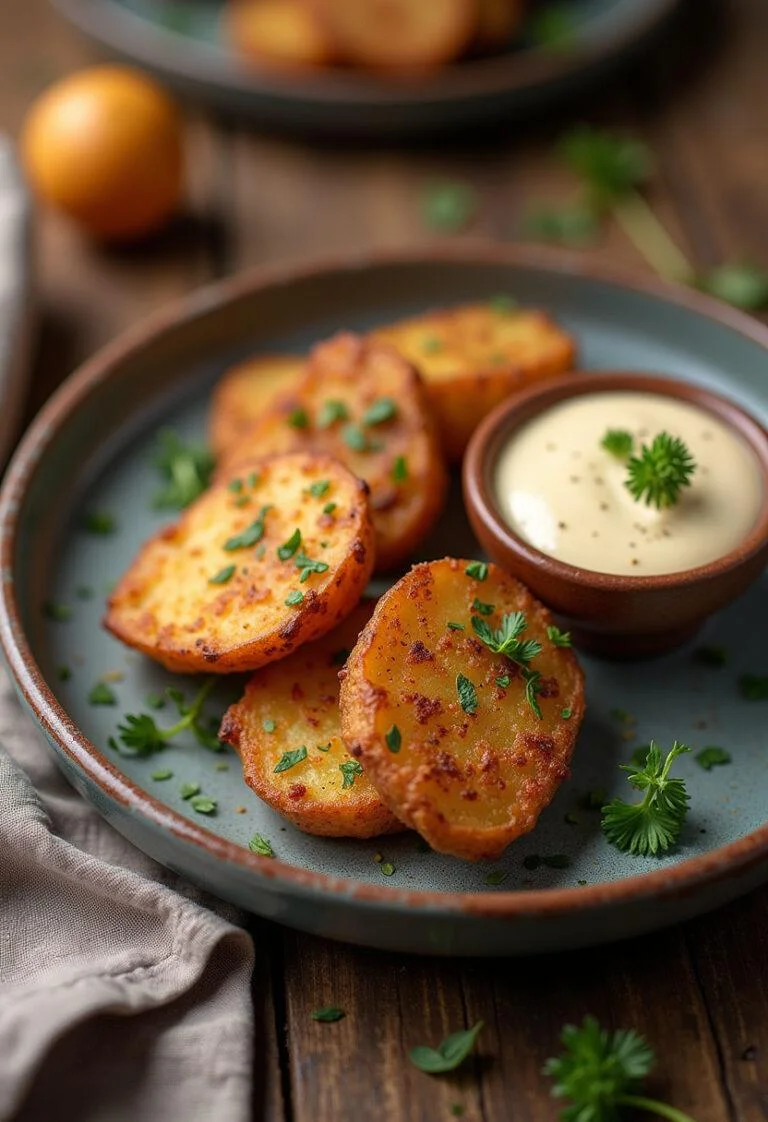 Pommes de terre au four délicieusement servies avec sauce d'accompagnement, image appétissante.