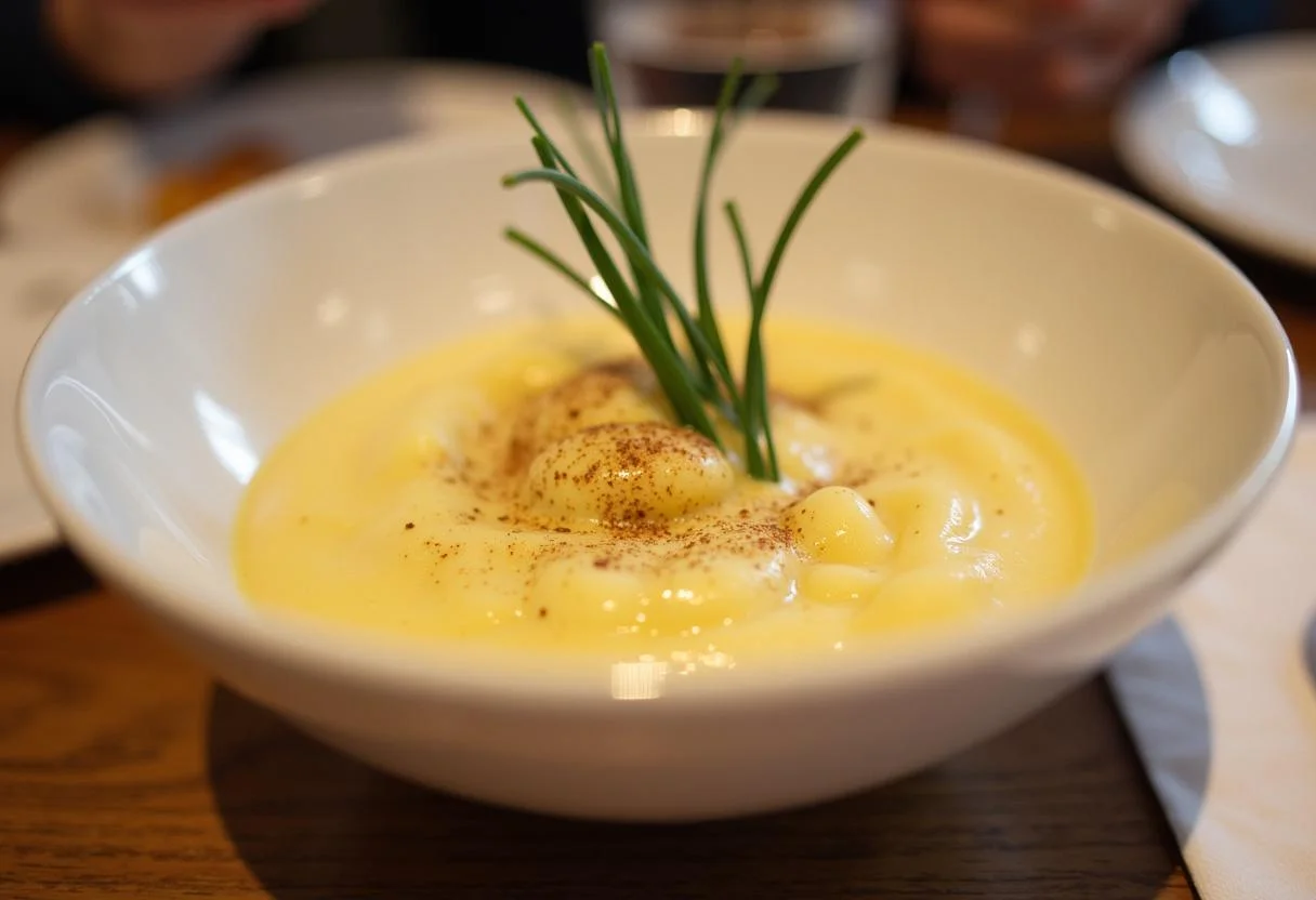 Délicieuse purée de pommes de terre crémeuse servie en accompagnement.
