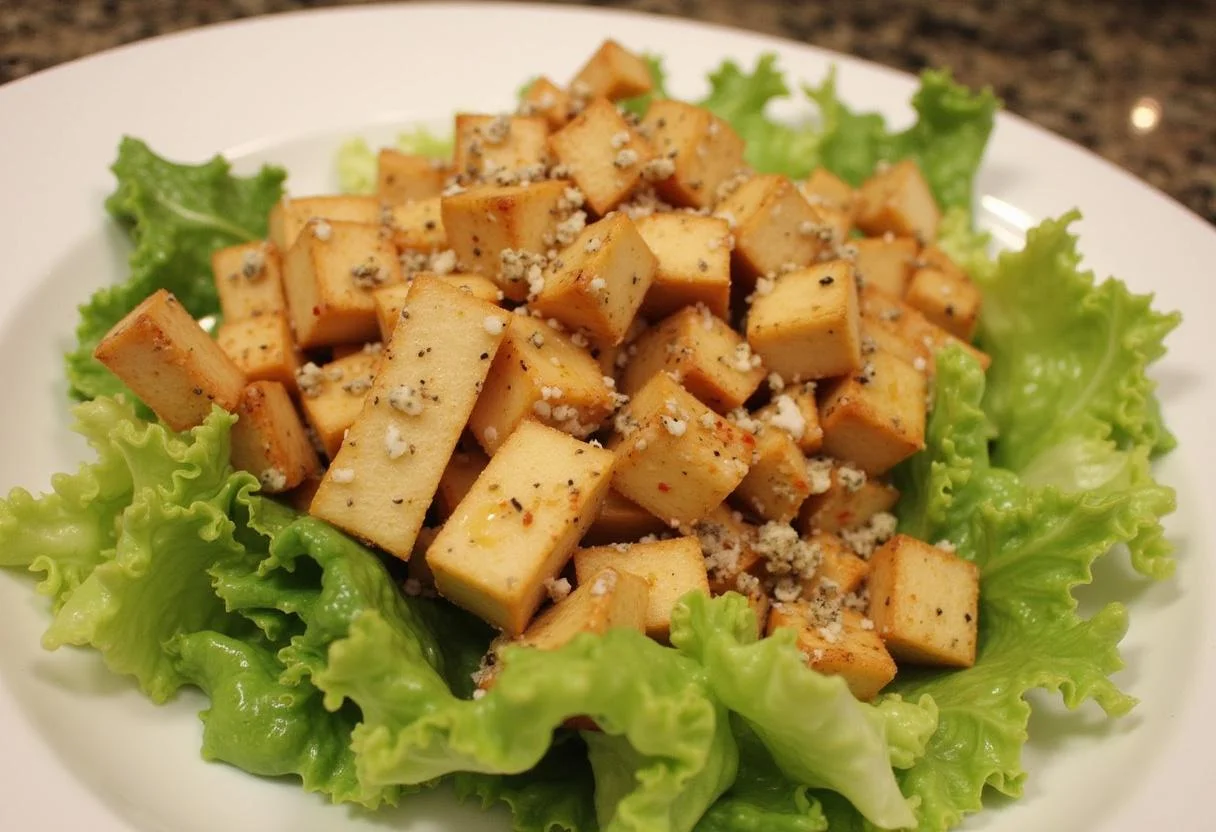 Préparation de la vinaigrette à base d'huile d'olive et de citron, prête à être ajoutée à la salade composées de patates douces.