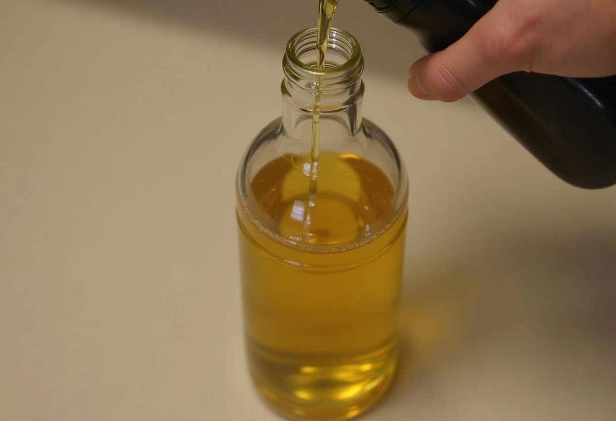 Sirop de gingembre maison dans une bouteille en verre, mettant en valeur sa couleur dorée et son arôme appétissant.