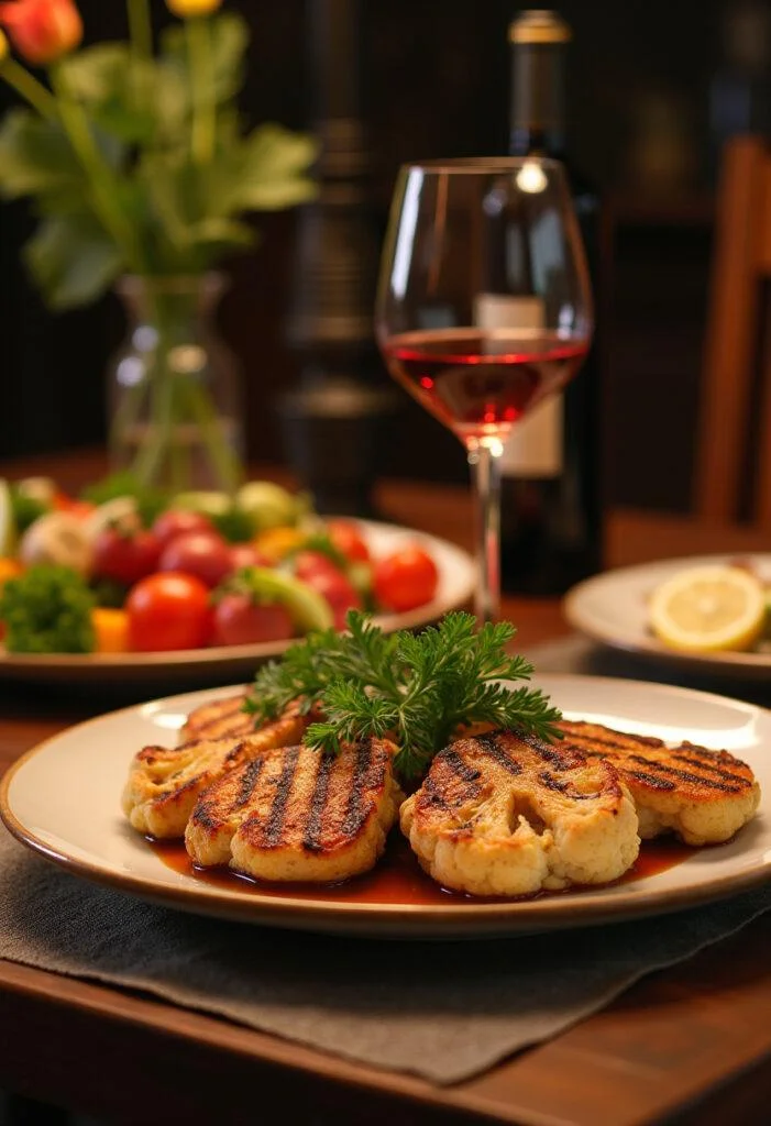 Steaks de chou-fleur végétarien grillés, le résultat final de la meilleure recette pour impressionner vos invités.