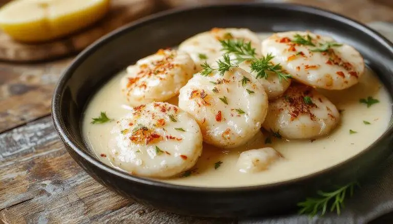 Une assiette de coquillettes garnie de morceaux de bœuf tendre, nappée d'une sauce crémeuse, avec du fromage fondu sur le dessus, présentée dans une vaisselle blanche élégante.