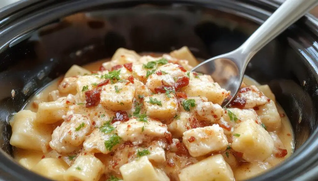 A steaming bowl of creamy Cajun chicken pasta sits on a rustic wooden table, garnished with chopped green onions and slices of grilled chicken, showcasing a rich, orange-colored sauce with visible Cajun spices and tender pasta strands.