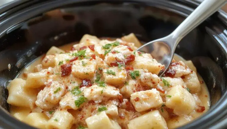 A steaming bowl of creamy Cajun chicken pasta sits on a rustic wooden table, garnished with chopped green onions and slices of grilled chicken, showcasing a rich, orange-colored sauce with visible Cajun spices and tender pasta strands.