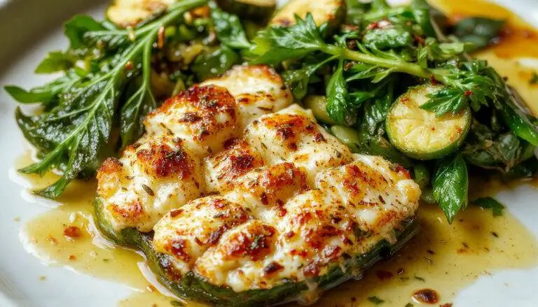 Une assiette élégante contenant plusieurs galettes dorées de courgettes mélangées au fromage de chèvre, garnies de fines herbes vertes, présentées sur une toile de fond neutre avec quelques brindilles d'herbes fraîches.