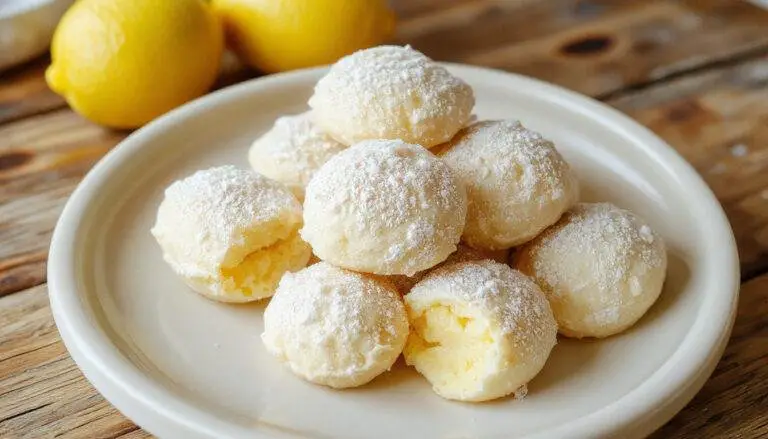 Une assiette élégante de truffes au citron avec une coque brillante, garnies d'un zeste de citron finement râpé, présentées sur une nappe blanche minimaliste avec quelques zestes dispersés autour.
