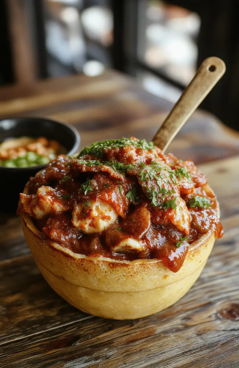 A vibrant plate of Mexican birria featuring tender shredded beef in rich red chili broth, garnished with fresh cilantro and chopped onions, served with warm corn tortillas on a rustic wooden table with vibrant colors and textures.