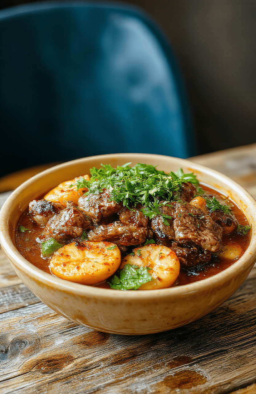 A vibrant Mediterranean steak bowl featuring sliced grilled steak, colorful cherry tomatoes, cucumbers, hummus, and a drizzle of olive oil on a rustic wooden table, styled with fresh herbs and lemon wedges, highlighting textures and fresh ingredients.