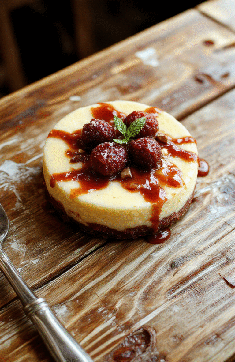A luscious slice of cheesecake with a golden brown butter crust and a smooth vanilla bean filling, topped with a swirl of caramelized brown butter and vanilla beans on a simple white plate, surrounded by elegant vanilla pods and a drizzle of caramel, styled on a rustic wooden table with soft natural light highlighting the textures and rich colors.