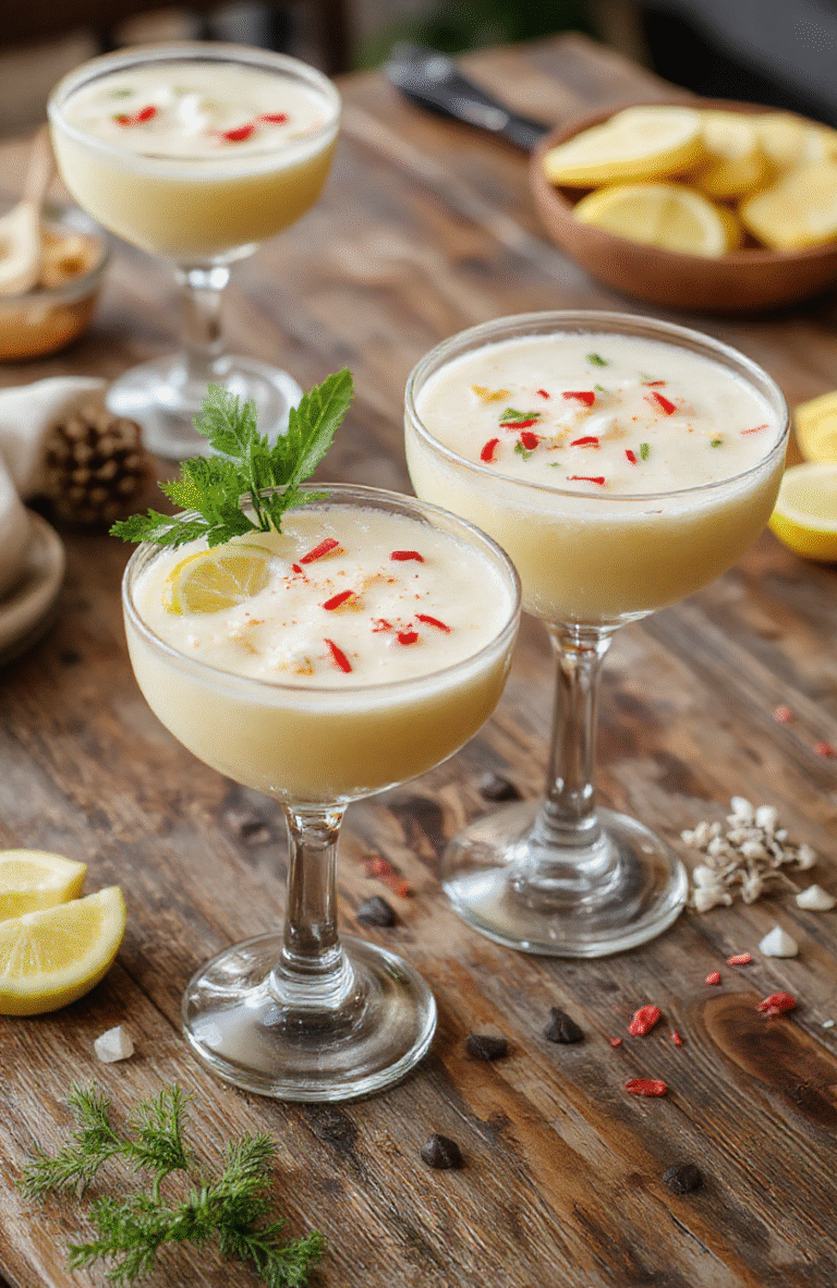 A vibrant pitcher of creamy white margaritas garnished with lime wedges and festive holiday sprigs, surrounded by sparkling sugar rims and holiday decorations, on a sleek rustic wooden table, with a blurred background of holiday lights, showcasing a cheerful and inviting party scene.