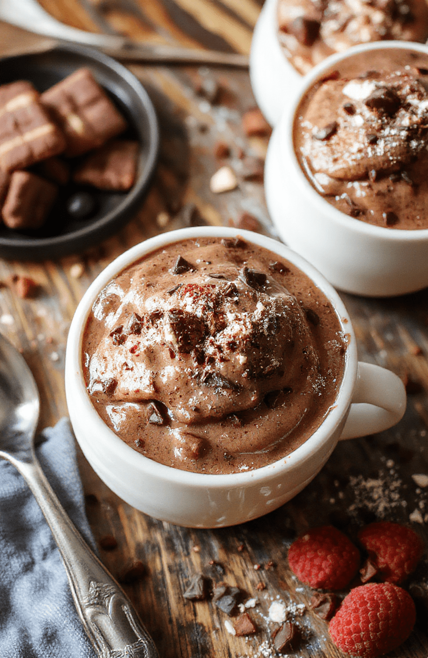 A vibrant hot chocolate bar setup with a variety of colorful toppings like whipped cream, marshmallows, chocolate shavings, caramel drizzle, and candy canes, arranged on a rustic wooden table with cozy holiday decorations and warm lighting.