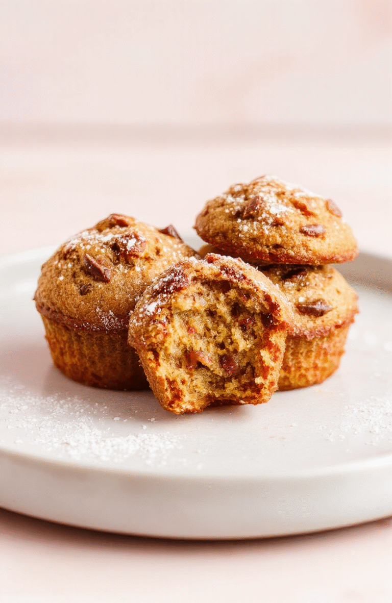 Colorful mini muffins arranged on a white plate with a pastel backdrop, showing golden-brown tops and soft textures, styled casually with a few muffins slightly tilted to reveal their moist interior, accentuated by natural daylight highlighting the flaky crust and fluffy crumb.