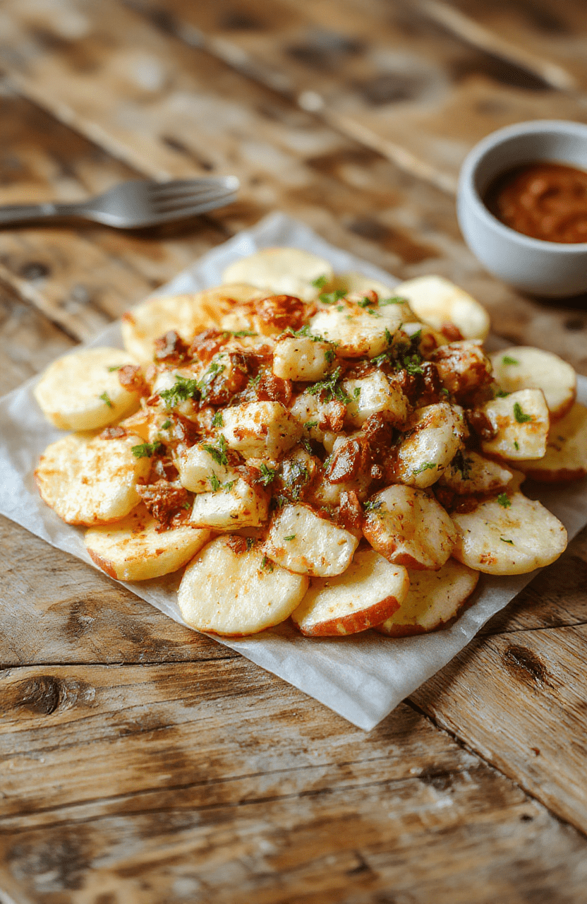 Colorful apple slices topped with creamy yogurt, crunchy granola, and vibrant fruit toppings arranged on a white plate, with a rustic wooden background and natural daylight highlighting the textures and fresh ingredients.