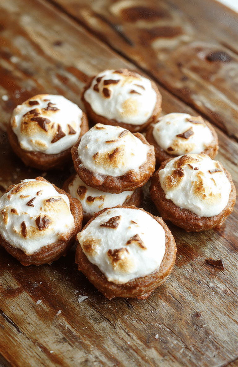 Colorful pretzel bites topped with melted chocolate and toasted marshmallows arranged on a white plate, with a golden-brown pretzel base, vibrant drizzle of chocolate, and a soft, gooey texture, styled casually with a rustic backdrop