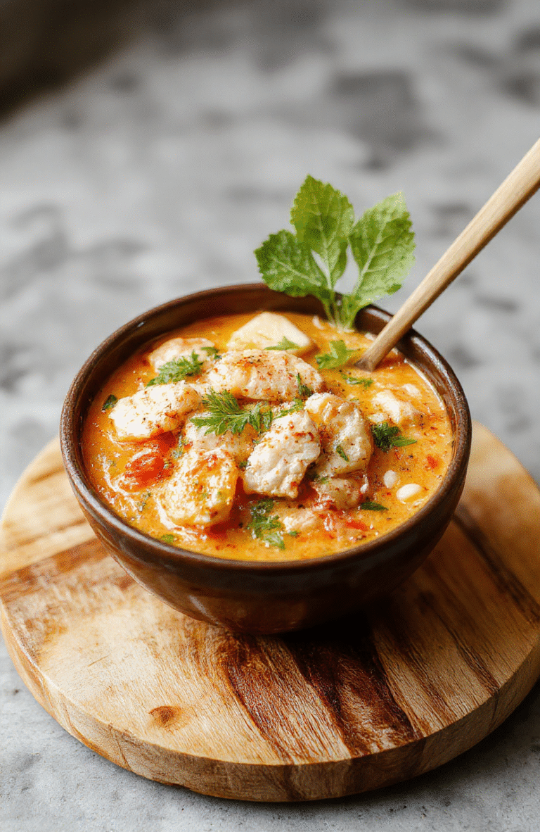 A steaming bowl of creamy spicy chicken ramen featuring tender shredded chicken, soft-boiled egg, bok choy, and chili oil drizzle, served over springy ramen noodles in a rustic ceramic bowl on a light wooden table with subtle steam rising.