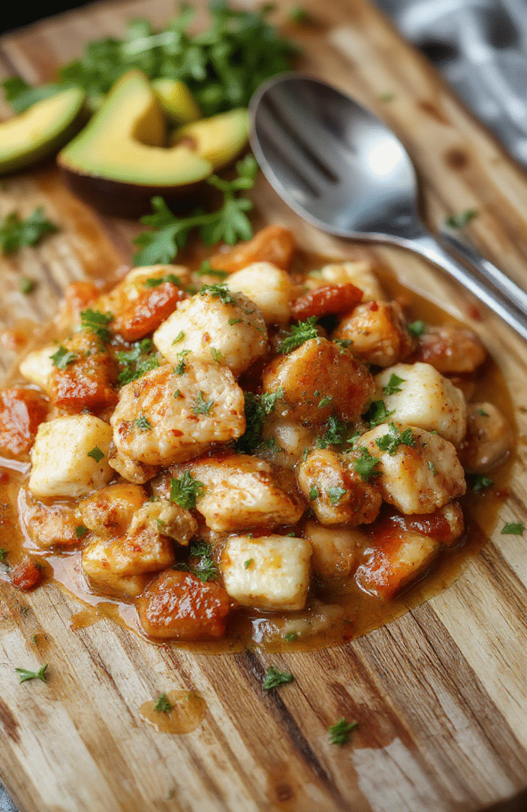A rustic ceramic bowl filled with tender chicken chunks, chunks of胡萝卜, potatoes, and celery in a rich golden broth, garnished with fresh parsley, served on a wooden table with soft natural daylight and subtle steam rising from the stew.